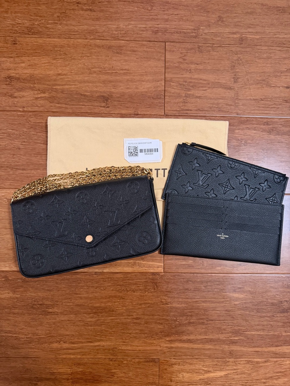 Louis Vuitton Pochette Felicie Black Empreinte Leather